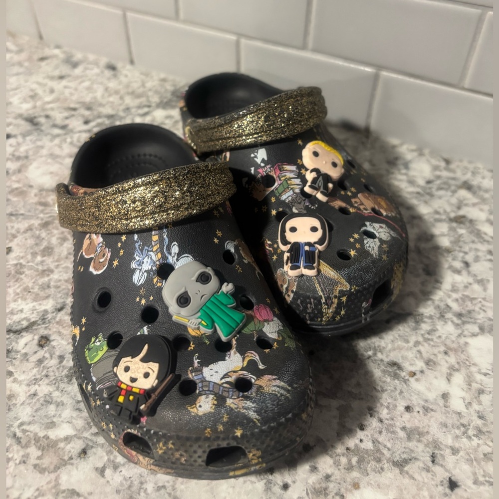 Harry Potter Crocs with Gold Strap